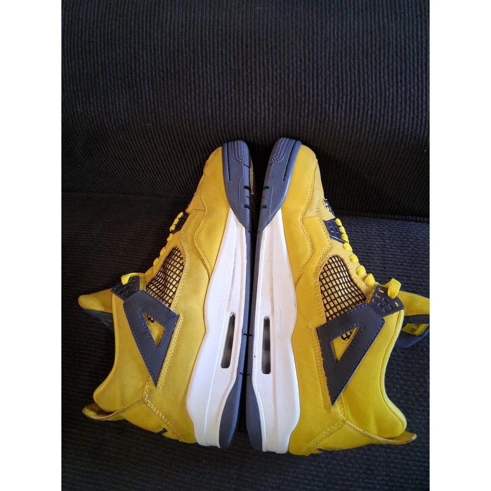 Nike Air Jordan 4 Retro Lightning Tour Yellow Dark Blue Grey CT8527-700 Mens‎ 12